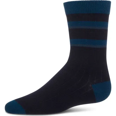 Memoi Kids'  Tonal Stripe Rich Crew Sock In Multi