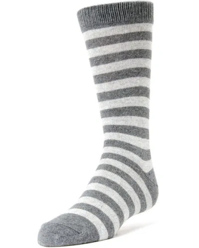Memoi Kids'  Two Color Striped Dress Socks In Multi