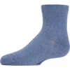 Memoi Unisex Basics Kids Cotton Blend Ankle Socks In Blue
