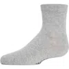 Memoi Unisex Basics Kids Cotton Blend Ankle Socks In Gray