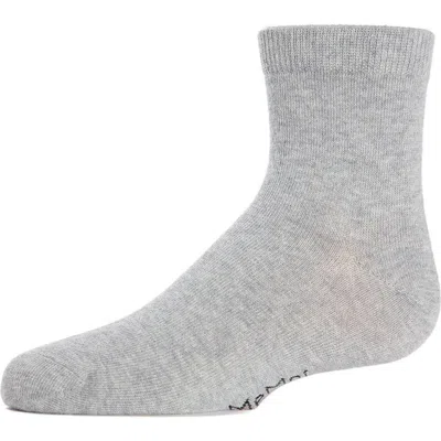 Memoi Unisex Basics Kids Cotton Blend Ankle Socks In Gray