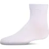 Memoi Unisex Basics Kids Cotton Blend Ankle Socks In White