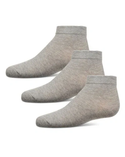 Memoi Unisex Cotton Blend Mid-cut Socks 3-pack In Gray