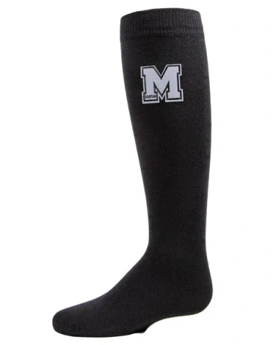Memoi Kids'  Varsity Knee-high Socks In Black
