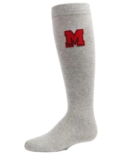 Memoi Kids'  Varsity Knee-high Socks In White