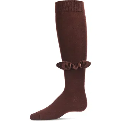 Memoi Kids'  Velvet Bow Knee High Sock In Red