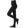 Memoi Velvet Bow Rib Cotton Tights In Black