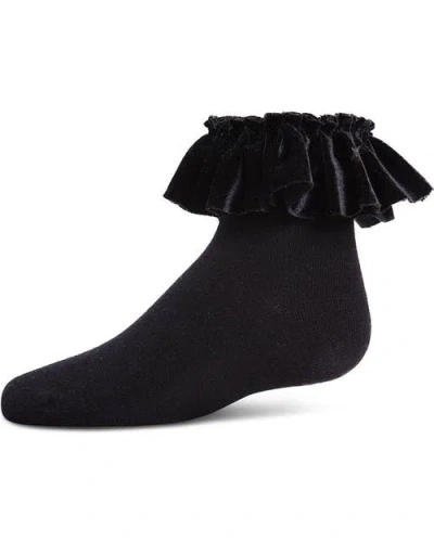 Memoi Kids'  Velvet Pleated Anklet Socks In Multi