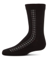 Memoi Kids'  Vertical Dashed Line Crew Socks In Black