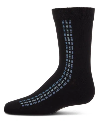 Memoi Kids'  Vertical Dashed Line Crew Socks In Black