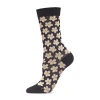 Memoi Vintage Daisy Womens 1 Pair Crew Socks In Black