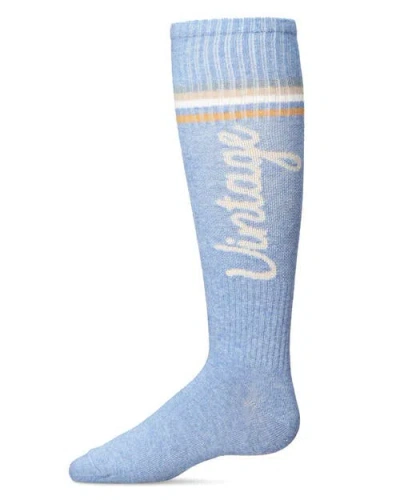 Memoi Kids'  Vintage Stripe Knee High Socks In Blue