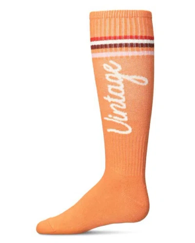 Memoi Kids'  Vintage Stripe Knee High Socks In Orange