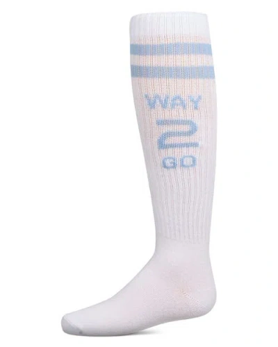 Memoi Kids'  Way 2 Go Knee High Athletic Sock In White