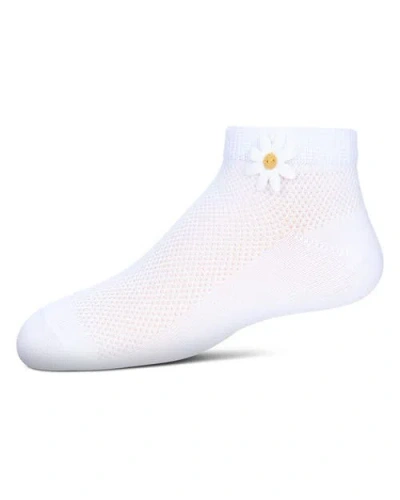 Memoi Babies'  Welt Applique Anklet Socks In White