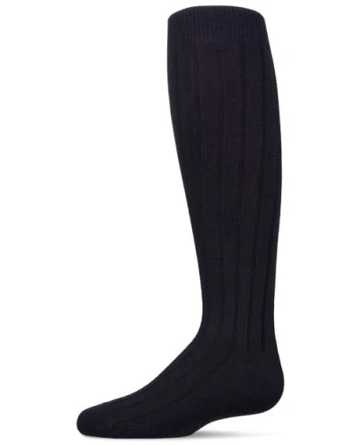 Memoi Kids'  Wide Ribbed Uniform Knee Socks In Black