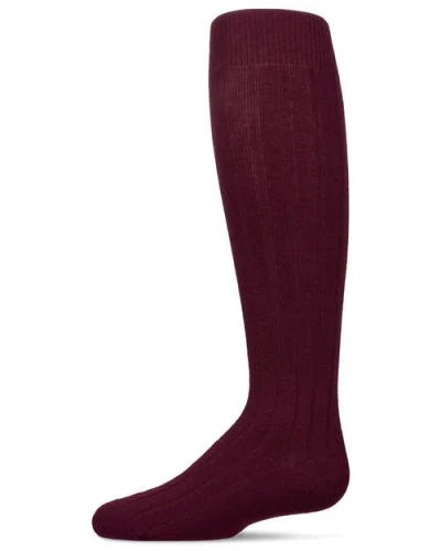Memoi Kids'  Wide Ribbed Uniform Knee Socks In Burgundy