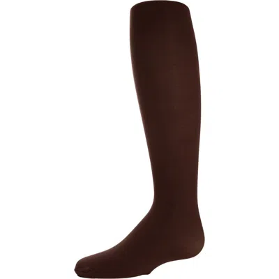 Memoi Babies'  Winter Opaque Nylon Tights In Brown