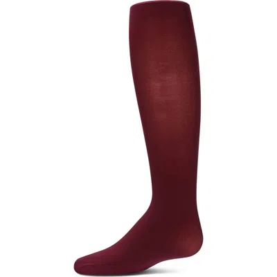 Memoi Kids'  Winter Opaque Nylon Tights In Burgundy