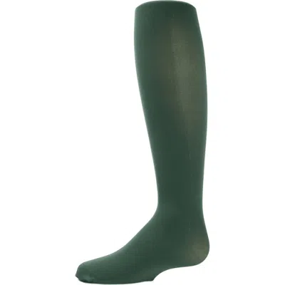 Memoi Babies'  Winter Opaque Nylon Tights In Green