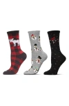 Memoi Winter Skiing Assorted 3-pack Crew Socks In Multi