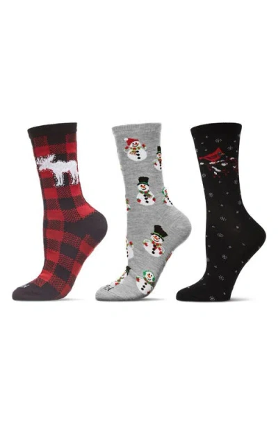 Memoi Winter Skiing Assorted 3-pack Crew Socks In Multi