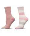 Memoi Women's 2 Pair Pack Aloe Infused Non-skid Spa Socks Bws1000