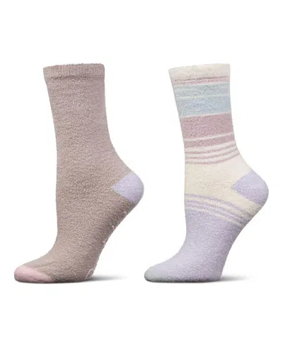 Memoi Women's 2 Pair Pack Aloe Infused Non-skid Spa Socks Bws1000