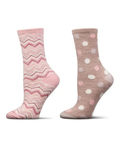 Memoi Women's 2 Pair Pack Aloe Infused Non-skid Spa Socks Bws1000