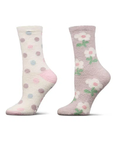 Memoi Women's 2 Pair Pack Aloe Infused Non-skid Spa Socks Bws1000