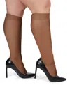Memoi Women's 2 Pair Pack Ultra Sheer Plus Curvy Knee Highs Mm-4205 In Utopia