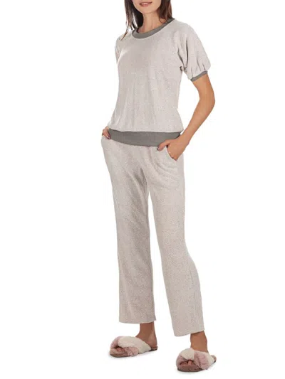 Memoi Women's 2-piece Spa Terry Pajama Set In Grey