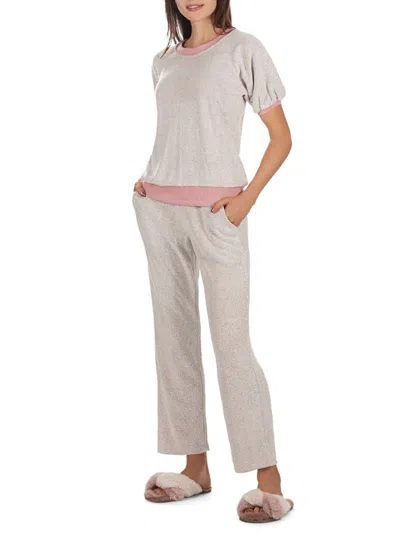 Memoi Women's 2-piece Spa Terry Pajama Set In Pink