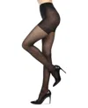 Memoi Women's Crystal Sheer Control Top Pantyhose Mm-210 In Black