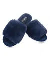 Memoi Women's Bette Plush Slipper In Navy