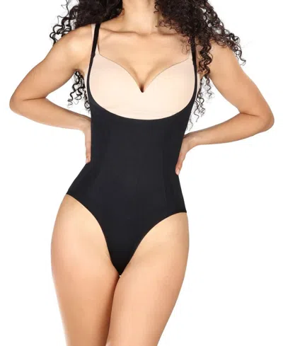 Memoi Women's Braless Sculpted Shapewear Bodysuit With Brief In Black