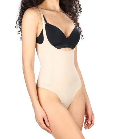 Memoi Women's Braless Sculpted Shapewear Bodysuit With Brief In Nude