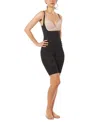 Memoi Women's Braless Sculpted Shapewear Bodysuit With Thigh Shaper In Black