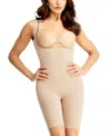 Memoi Plus Size Braless Smoothing High Back Shaping Bodysuit In Nude