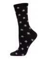 Memoi Women's Cashmere Blend Crew Socks In Black Stars