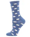 Memoi Women's Cashmere Blend Crew Socks In Denim Sheep