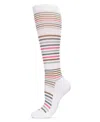 Memoi Women's Classic Stripes 8-15mmhg Graduated Compression Socks Mfy06346 In Multi