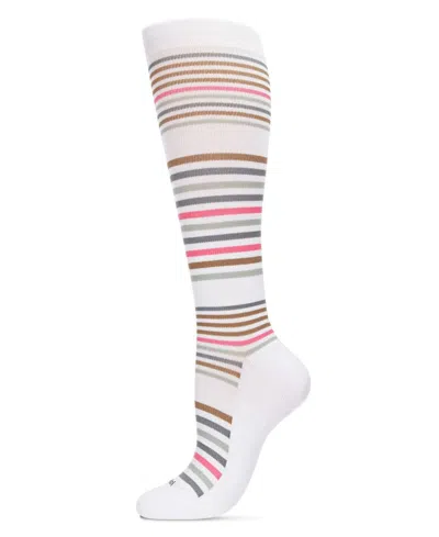 Memoi Women's Classic Stripes 8-15mmhg Graduated Compression Socks Mfy06346