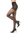 Memoi Women's Crystal Sheer Control Top Pantyhose Mm-210 In Black-black