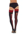 Memoi Women's Corset Backseam Thigh High Stockings In Multi