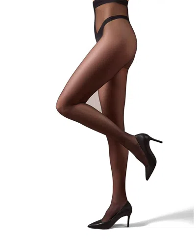 Memoi Women's Crystal Sheer Non-control Top Pantyhose Mm-209 In Black