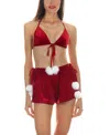 Memoi Women's Eve Bralette Shortie Set In Red