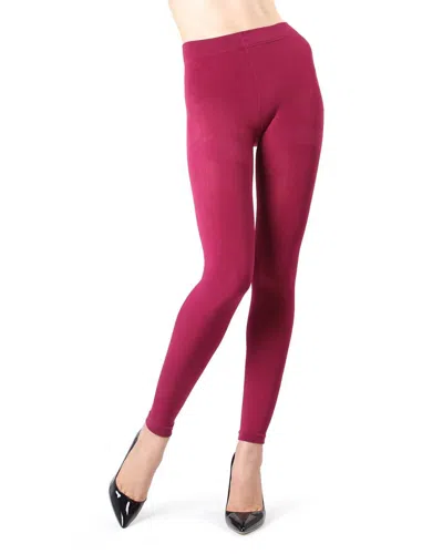 Memoi Women's Fleece Footless Tights In Berry In Pink