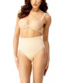 Memoi Plus Size High-waisted Moderate Coverage Seamless Shaper Brief In Neutral