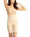 Memoi Plus Size High-waisted Seamless Firming Thigh Shaper In Nude